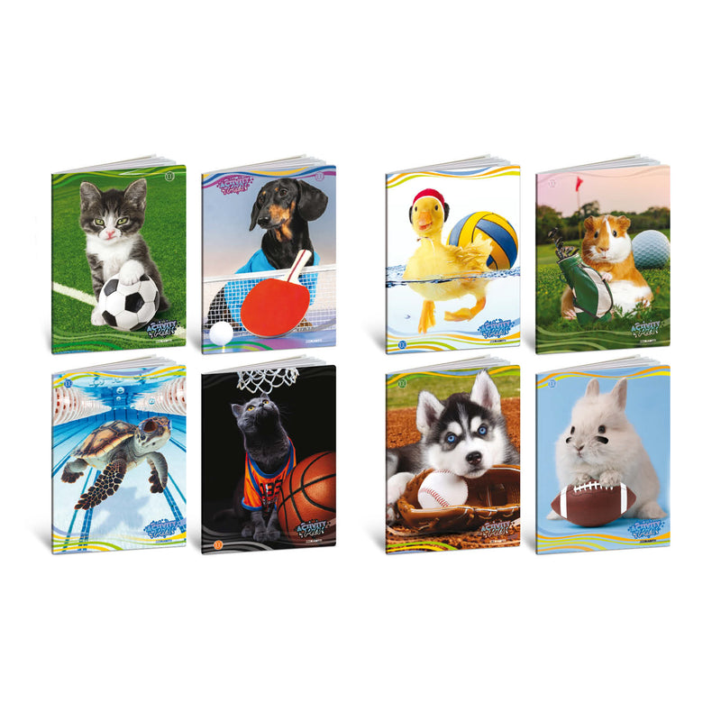 Quaderno Maxi Activity Pets 100 gr / 18 Fogli / Riga B  - 10 pezzi