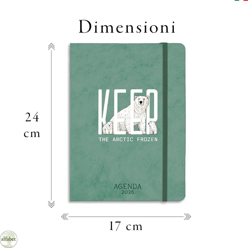 Agenda Settimanale Alfabet 2026 Keep the Artic Frozen 17 x 24 cm