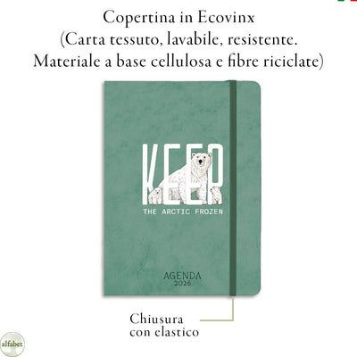 Agenda Settimanale Alfabet 2026 Keep the Artic Frozen 17 x 24 cm