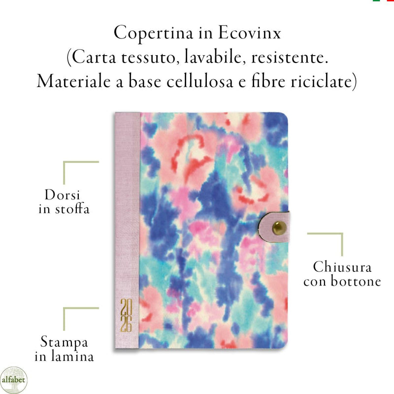 Agenda Settimanale Alfabet 2026 Art Collection Divina 17 x 24 cm