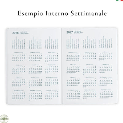 Agenda Settimanale Alfabet 2026 Flower Collection Bellis 17 x 24 cm
