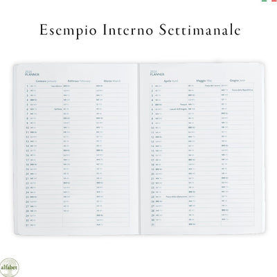Agenda Settimanale Alfabet 2026 Flower Collection Bellis 17 x 24 cm