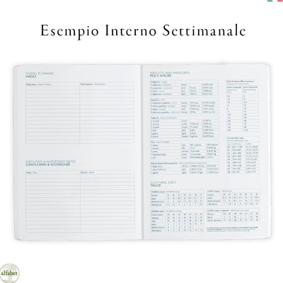 Agenda Settimanale Alfabet 2026 Flower Collection Bellis 17 x 24 cm