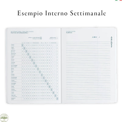 Agenda Settimanale Alfabet 2026 Flower Collection Bellis 17 x 24 cm