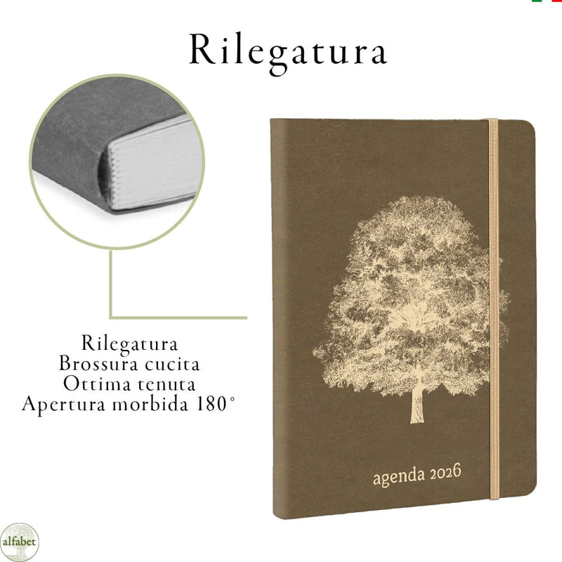 Agenda Settimanale Alfabet 2026 Nature Collection Albero 17 x 24 cm