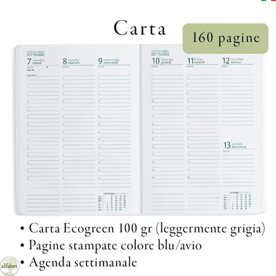 Agenda Settimanale Alfabet 2026 Nature Collection Type26 17 x 24 cm