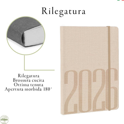 Agenda Settimanale Alfabet 2026 Nature Collection Type26 17 x 24 cm