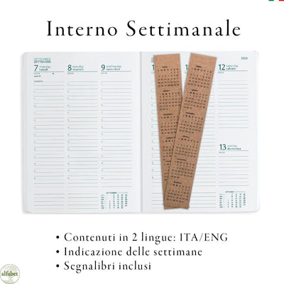 Agenda Settimanale Alfabet 2026 Nature Collection Type26 17 x 24 cm