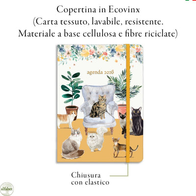 Agenda Settimanale Alfabet 2026 Cat Friends 17 x 24 cm