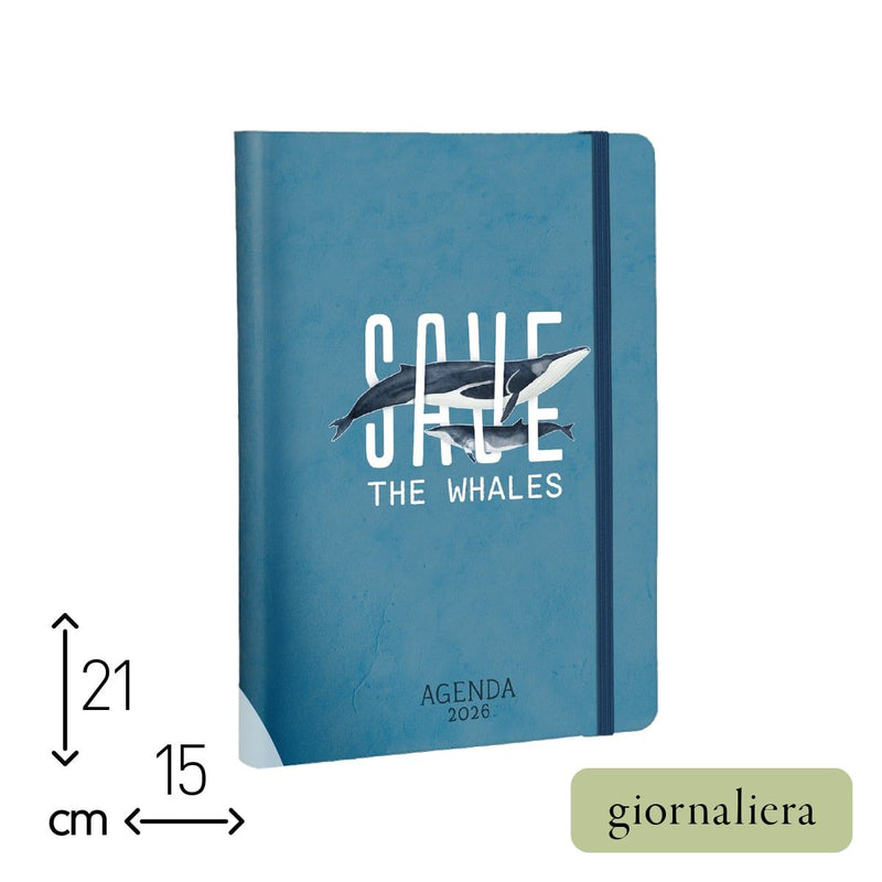 Agenda Giornaliera Alfabet 2026 Save the Whales 15 x 21 cm