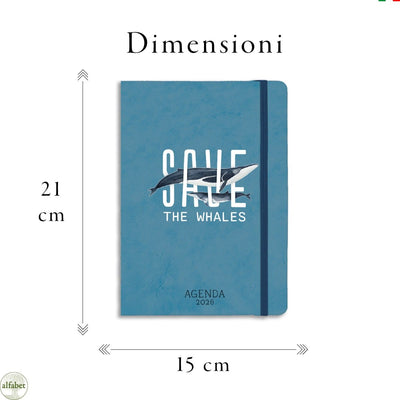 Agenda Giornaliera Alfabet 2026 Save the Whales 15 x 21 cm