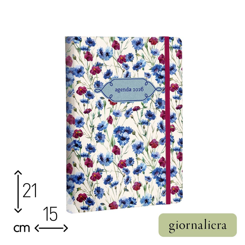Agenda Giornaliera Alfabet 2026 Flower Collection Florens 15 x 21 cm