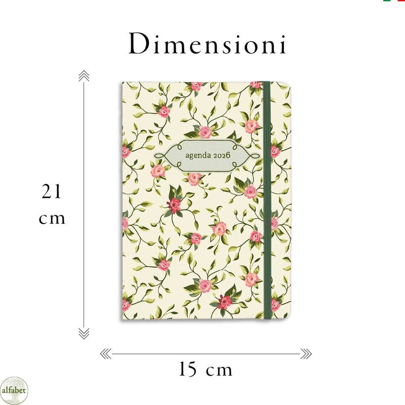 Agenda Giornaliera Alfabet 2026 Flower Collection Bellis 15 x 21 cm