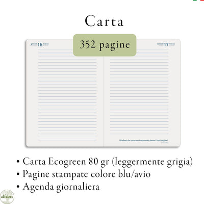 Agenda Giornaliera Alfabet 2026 Flower Collection Bellis 15 x 21 cm