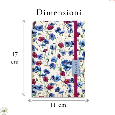 Agenda Borsabile Settimanale Alfabet 2026 Flower Collection Florens 11 x 17 cm