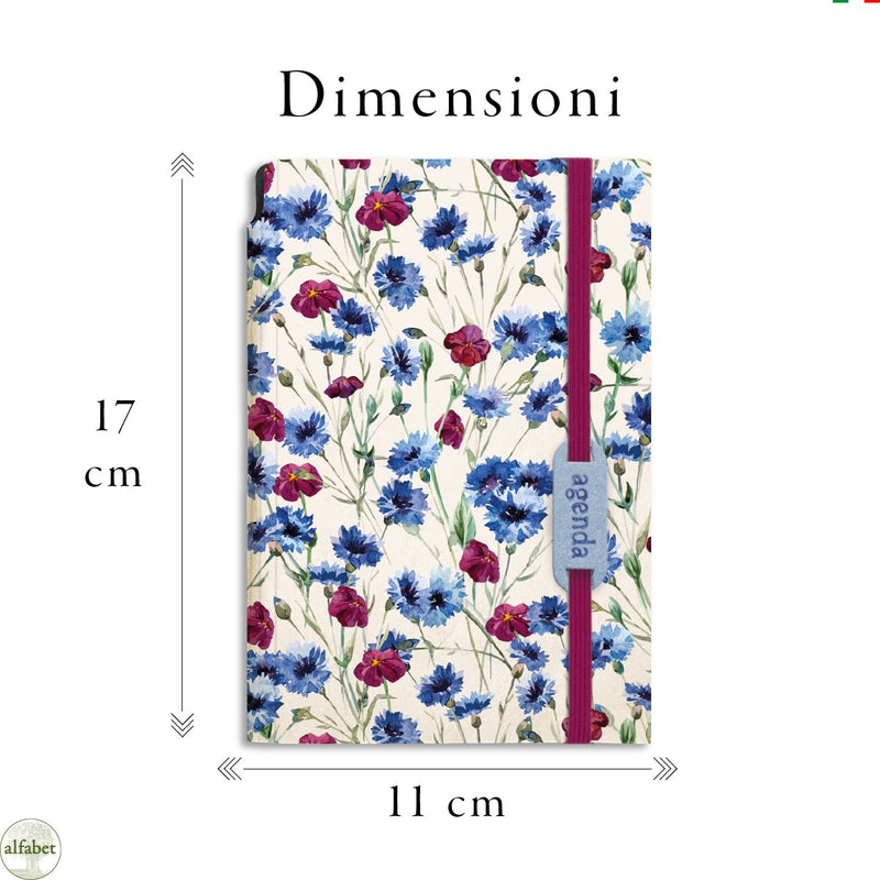 Agenda Borsabile Settimanale Alfabet 2026 Flower Collection Florens 11 x 17 cm