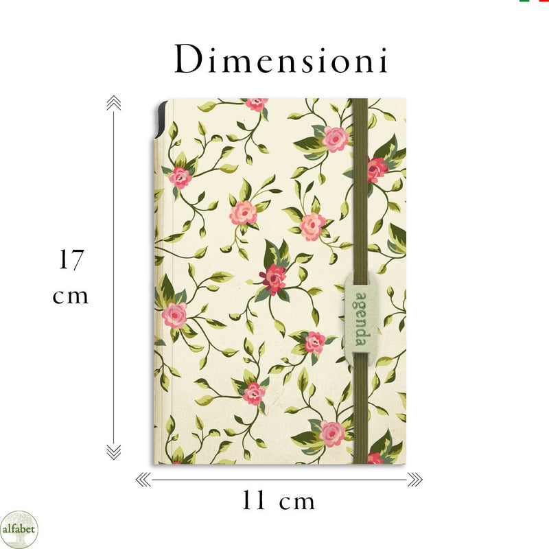 Agenda Borsabile Settimanale Alfabet 2026 Flower Collection Bellis 11 x 17 cm