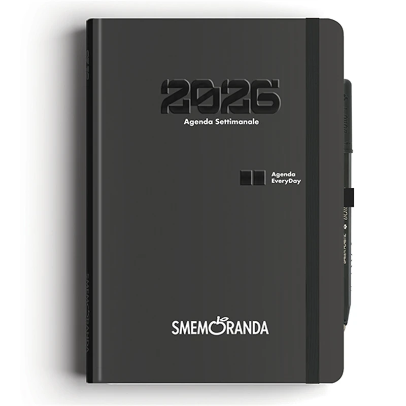Agenda 12 Mesi Settimanale Everyday Smemoranda A5 2026 Nero