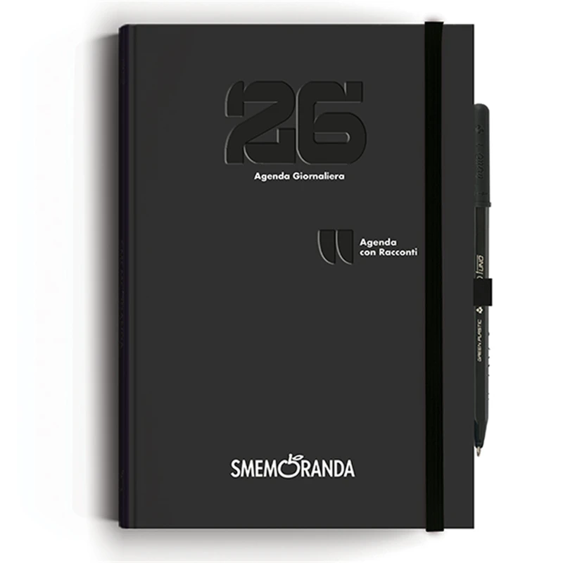 Agenda 12 Mesi Giornaliera Racconti Smemoranda A5 2026 Nero