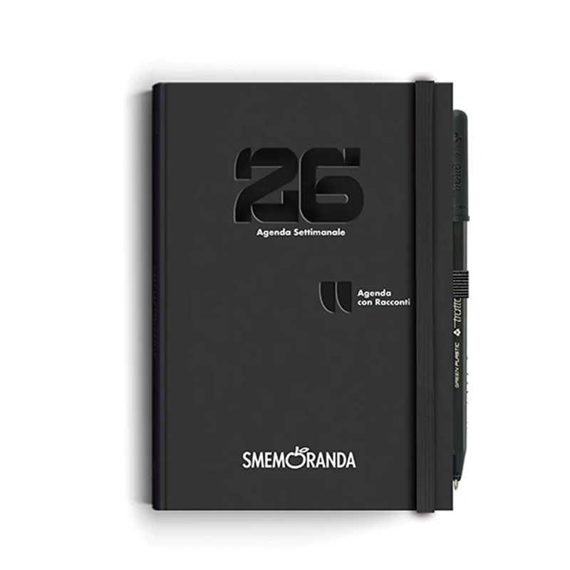 Agenda 12 Mesi Settimanale Racconti Smemoranda B6 2026 Nero