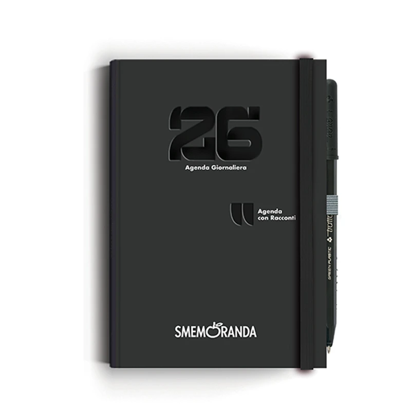 Agenda 12 Mesi Giornaliera Racconti Smemoranda B6 2026 Nero