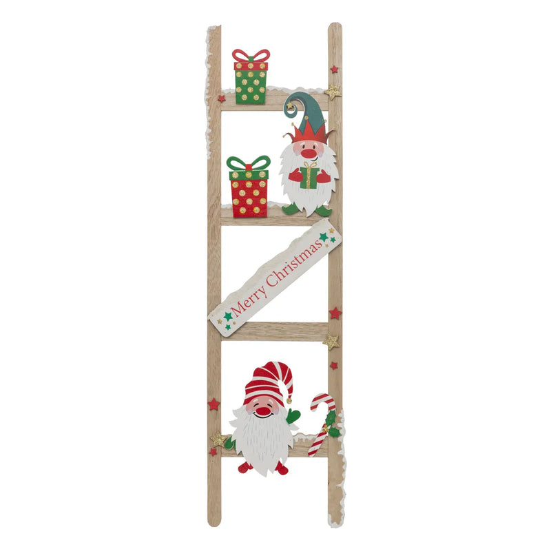 Scala con Targa Merry Christmas in Legno 65 x 18 cm