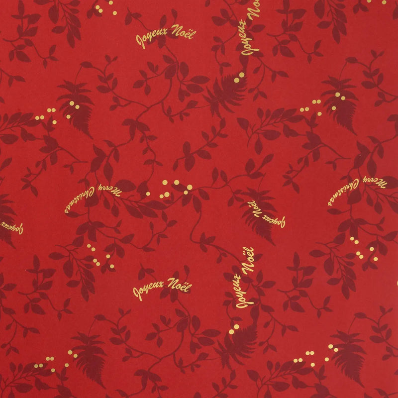 Tovaglia Antimacchia Foglie Rosso 360 x 140 cm