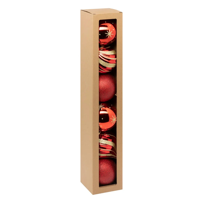 Sfera in PVC Rosso e Oro 10 cm - 10 pezzi