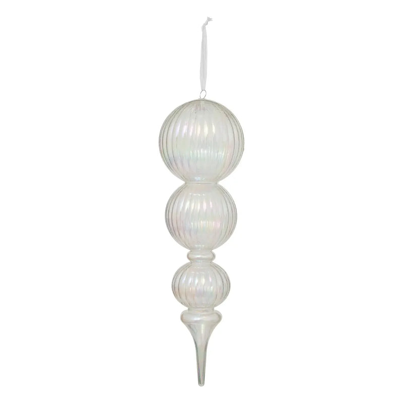 Sfera Pendente in PVC Iridescente Bianco 35 x 10 x 10 cm