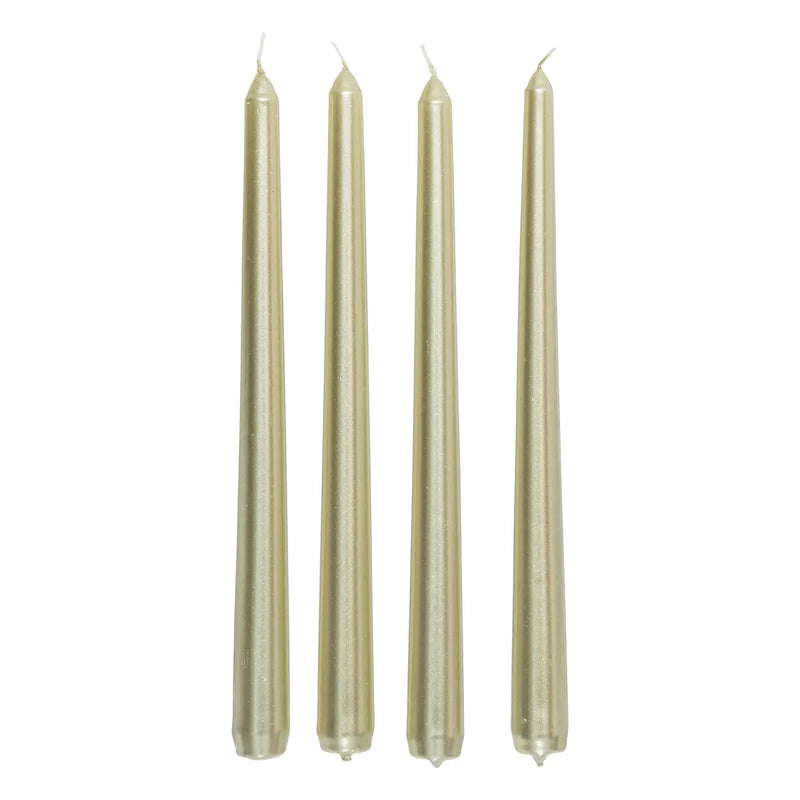 Candele Satinata Oro 25 cm - 4 pezzi