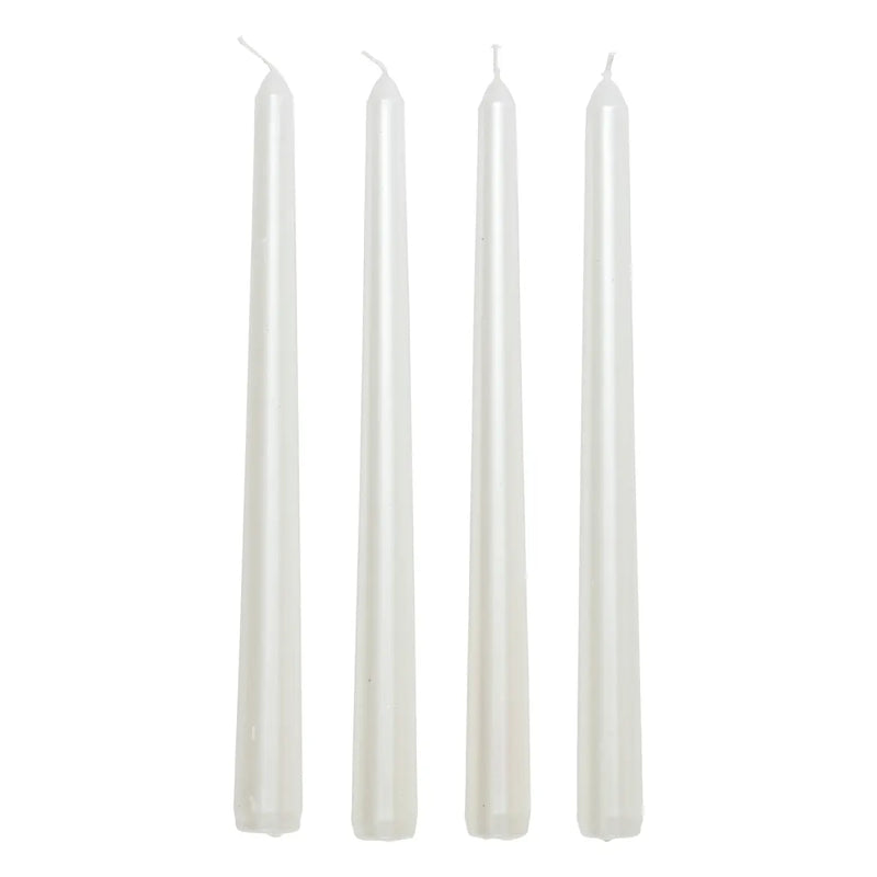 Candele Satinata Bianco 25 cm - 4 pezzi