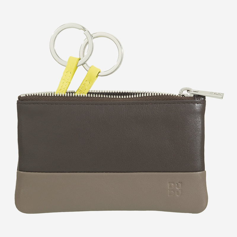 Portachiavi Dudubags Kimolos in Pelle Coffee Brown