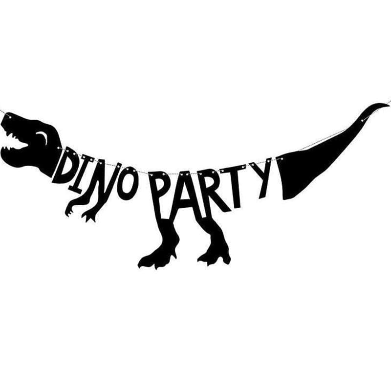 Festone in Carta Dino Party Nero 20 x 90 cm