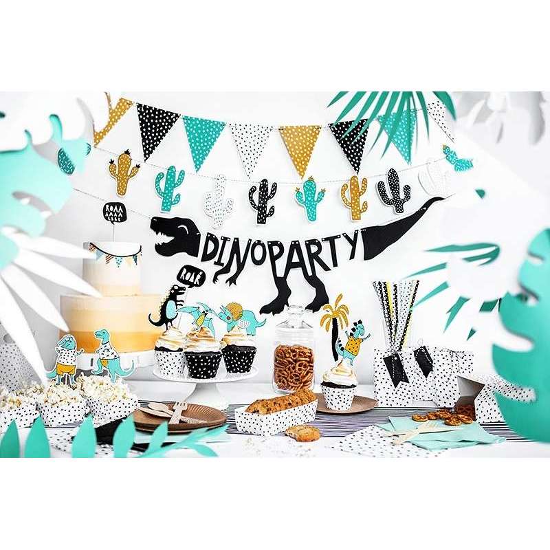Festone in Carta Dino Party Nero 20 x 90 cm
