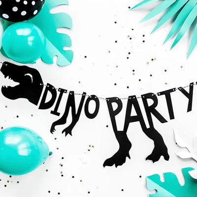 Festone in Carta Dino Party Nero 20 x 90 cm