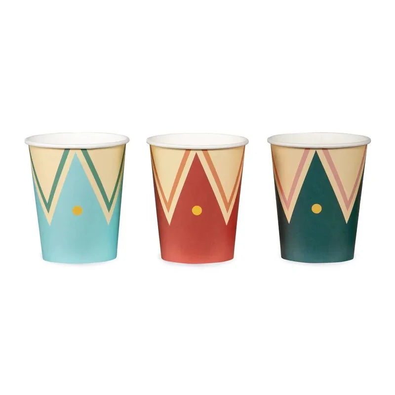 Bicchieri in Carta Circus a Righe Multicolor 220 ml - 6 pezzi