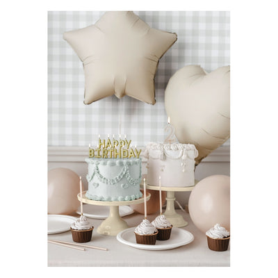 Candeline Compleanno Rosa con Base Oro 14 cm - 12 pezzi