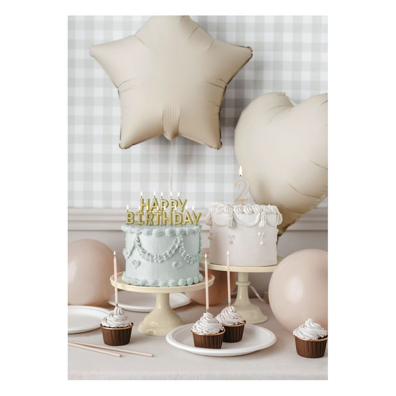 Candeline Compleanno Rosa con Base Oro 14 cm - 12 pezzi