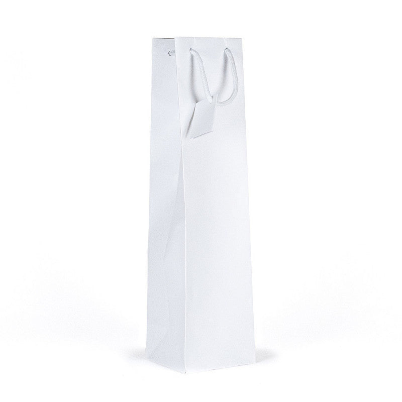 Borsa Carta Kraft Porta Bottiglia Bianco 10 x 9 x 39 cm