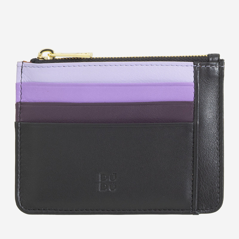 Porta Carte di Credito Dudubags Tiago in Pelle Black & Lavender