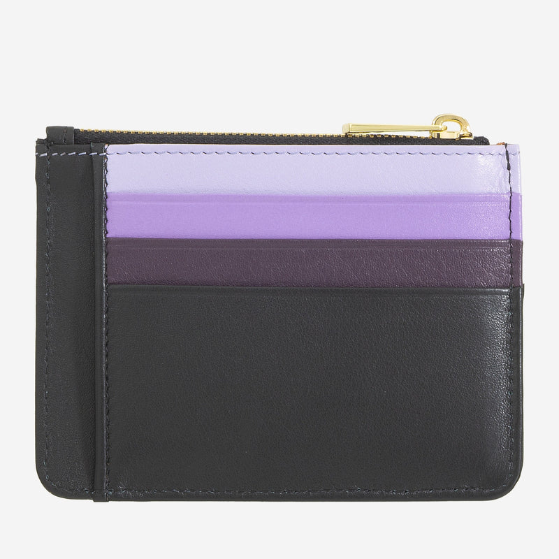 Porta Carte di Credito Dudubags Tiago in Pelle Black & Lavender