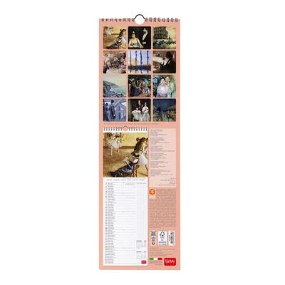 Calendario da Parete 12 Mesi Legami con Planner Annuale 2026 Impressionists 16 x 49 cm