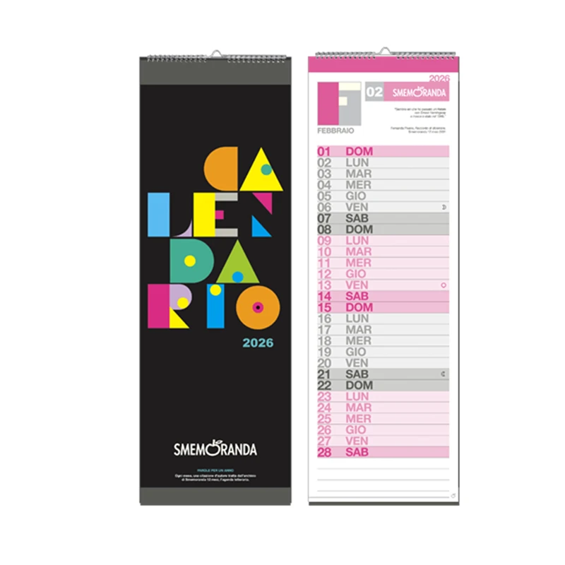 Calendario da Parete Smemoranda 2026 - 16,5 x 49 cm