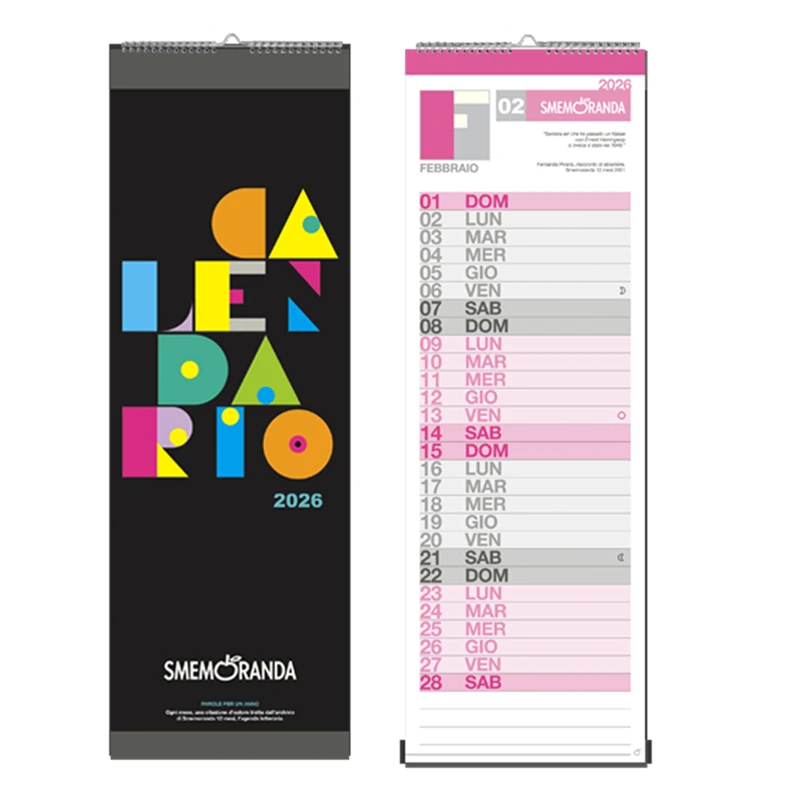 Calendario da Parete Smemoranda 2026 - 22,5 x 59 cm