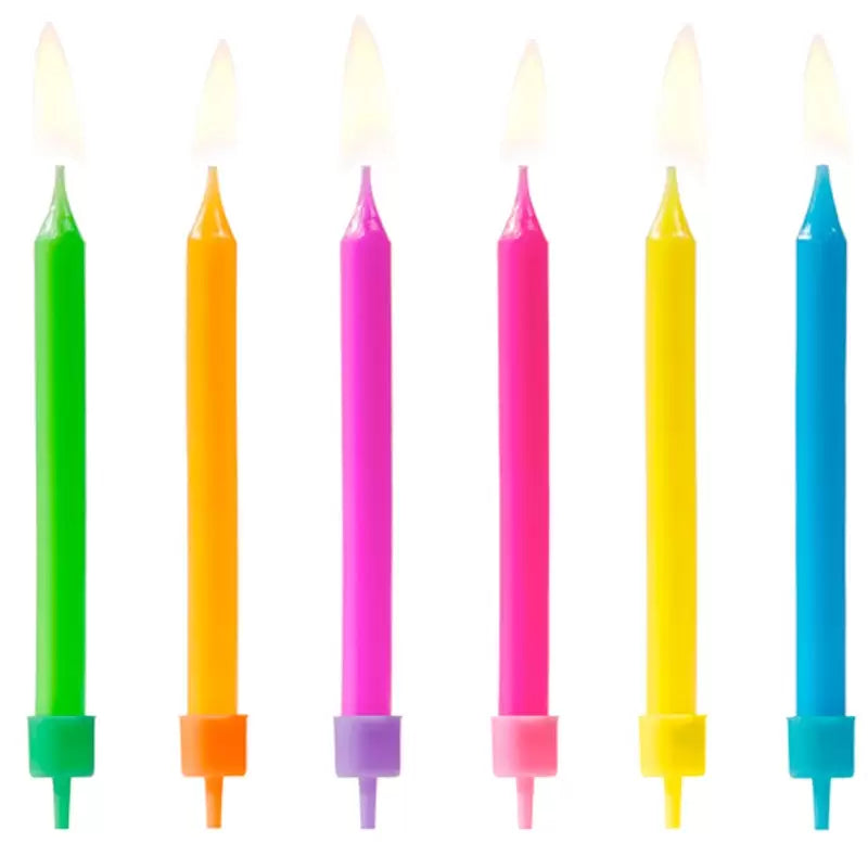 Candeline Compleanno Multicolor Colori Forti 6,5 cm - 6 pezzi