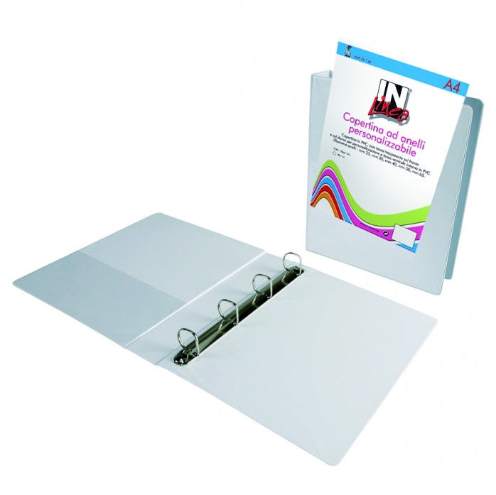 Raccoglitore A4 In Linea: 4 Anelli, Bianco | Giustacchini Negozi, image size:698x697
