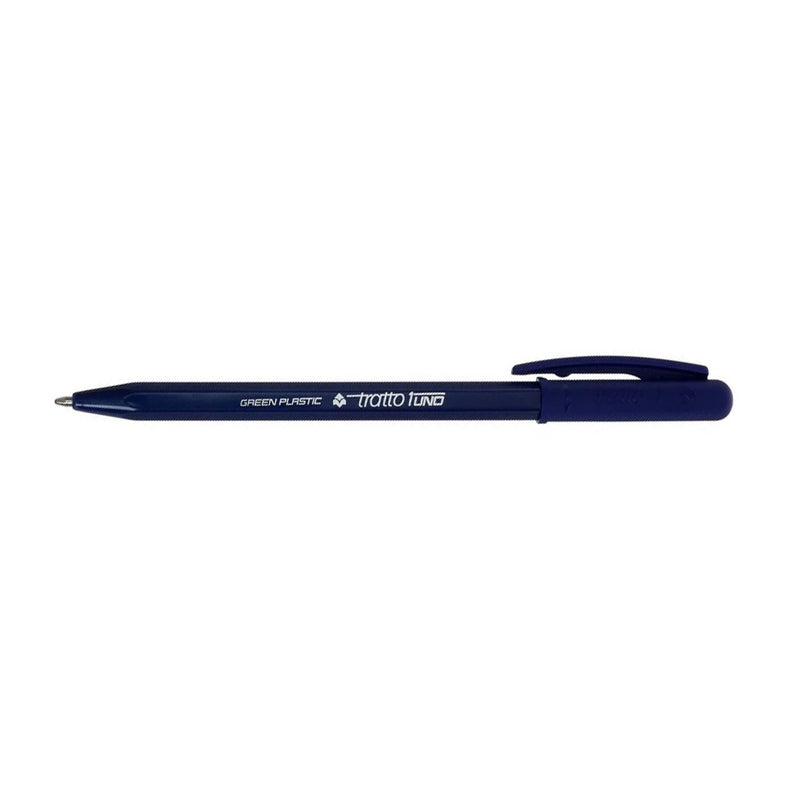 Penna a Sfera Tratto 1Uno Green Plastic con Tratto 1 mm Blu