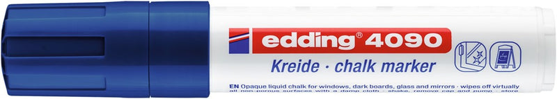 Pennarello a Gesso Liquido Edding Window 4090 a Punta Largo 4-15 mm Blu