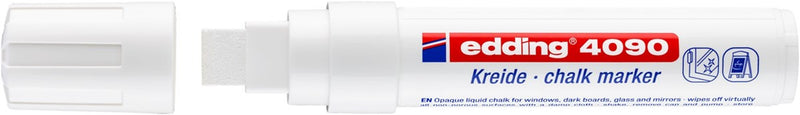 Pennarello a Gesso Liquido Edding Window 4090 a Punta Largo 4-15 mm Bianco