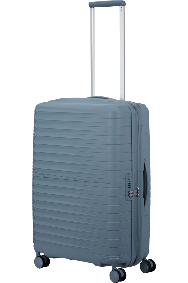 Valigia Media Espandibile American Tourister Fastforward Spinner con TSA 68 cm Steel Blue